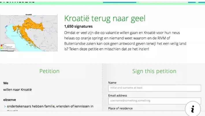 NIZOZEMCI POKRENULI PETICIJU DA SE HRVATSKA VRATI NA ŽUTU LISTU