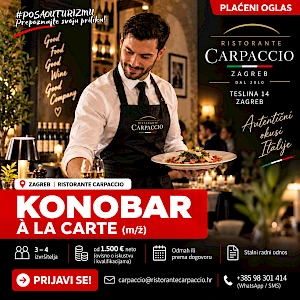 KONOBAR – À LA CARTE (m/ž) - Ristorante Carpaccio, Zagreb