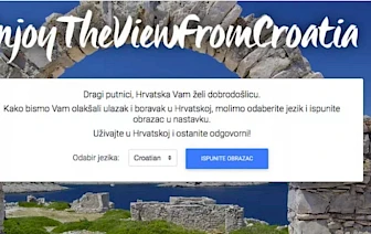 ENTERCROATIA – ONLINE OBRAZAC ZA PRELAZAK GRANICE I EPIDEMIOLOŠKE INFORMACIJE ZA STRANE TURISTE