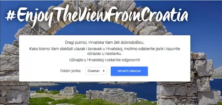 ENTERCROATIA – ONLINE OBRAZAC ZA PRELAZAK GRANICE I EPIDEMIOLOŠKE INFORMACIJE ZA STRANE TURISTE